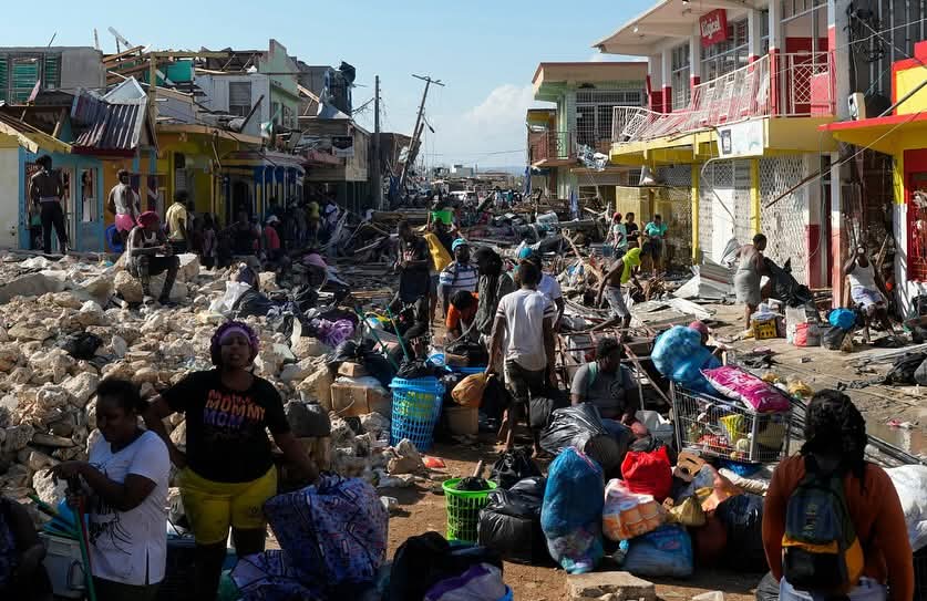 Adventures Relief team serving in a Jamaican community after disaster